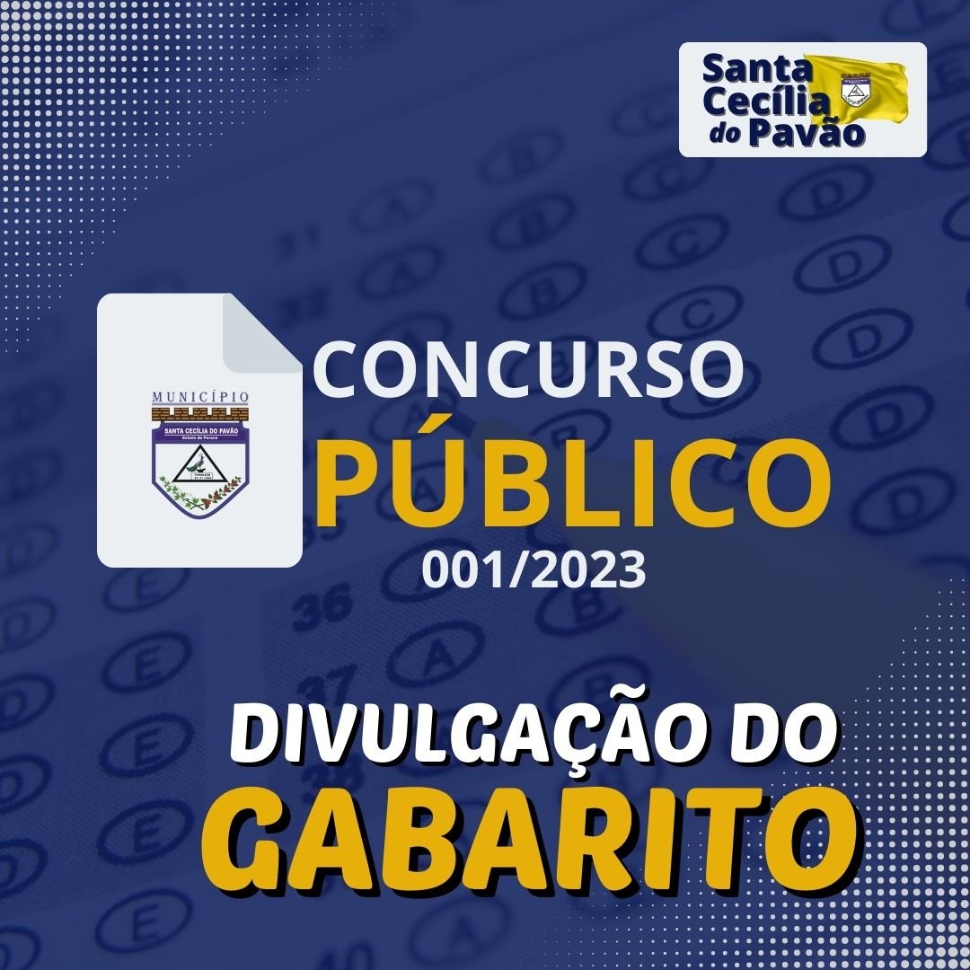 PREFEITURA DIVULGA GABARITO PRELIMINAR DA PROVA OBJETIVA DO CONCURSO 001/2023