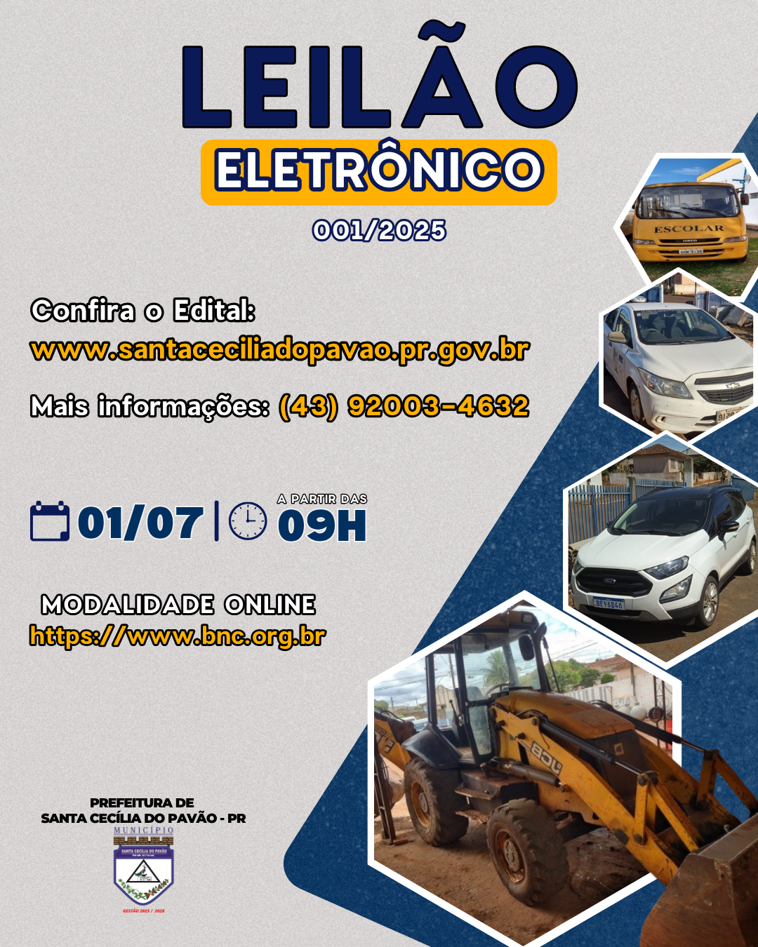 LEILÃO PÚBLICO ELETRÔNICO DE VEÍCULOS, SUCATAS E OUTROS MATERIAIS
